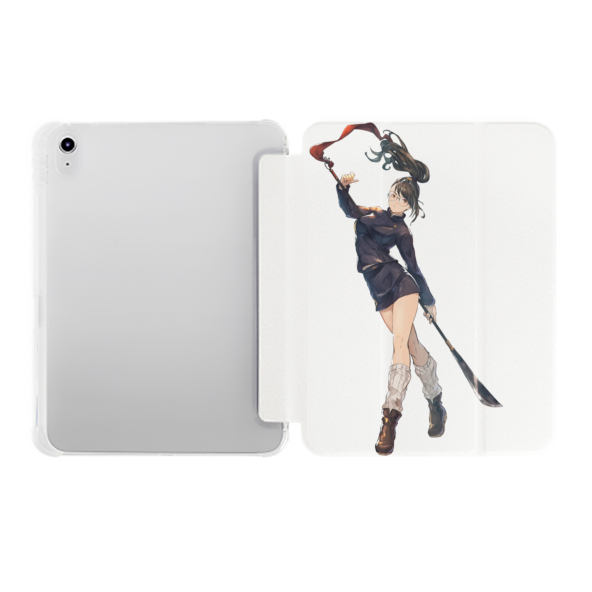 （画像用） 呪術廻戦 Jujutsu Kaisen IPad ケース ペン収納付き 三つ折りスタンド PUレザー×シリコン 対応機種9.5/10.5/10.9インチ
